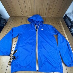 K Way‎ Le Vrai 3.0 Claude Jacket Men's XL Blue Windbreaker Full Zip Hooded